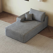 DIVANO chaise longue reversibile in tessuto corduroy grigio