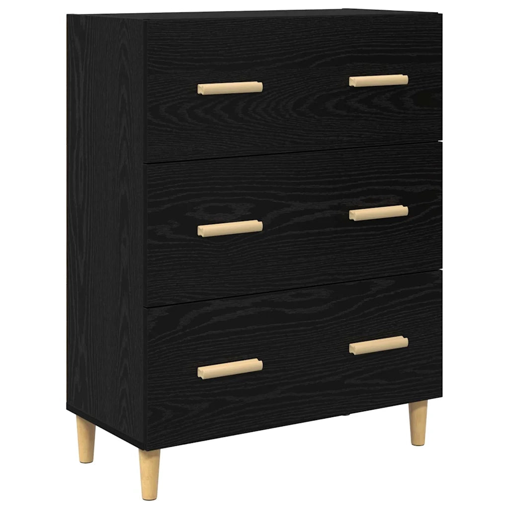 Credenza con Cassetto-Buffet-Armadio da cucina Rovere Nero 69,5 x 34 x 180 cm 361865