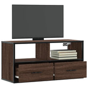 vidaXL Mobile TV Rovere Marrone 80x31x39,5cm Legno Multistrato Metallo