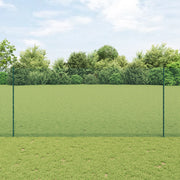 Recinzione in Rete Saldata con 11 Pali U Verde 1.4x25 m Acciaio