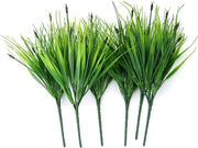 6 pacchi di erba sintetica, piante artificiali, decorazioni, verde, resistente ai raggi UV, per interni ed esterni, casa, ufficio (30-40 cm)