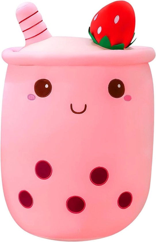 Cuscino Plush per Tè al Bambù - Tazza Creativa per Tè al Latte - Cuscino morbido - Rosa.