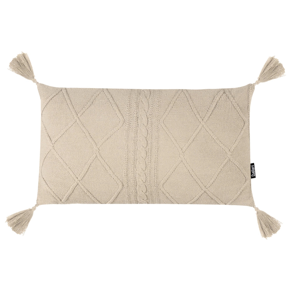 Set di 2 cuscini in cotone intrecciato beige chiaro 30 x 50 cm soggiorno camera da letto