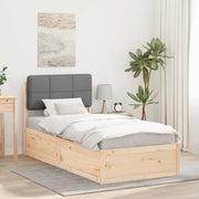 Letto con Testiera Rivestita Grigio chiaro 90 x 200 cm