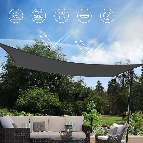 Ombrellone da giardino, Protezione dal sole, Protezione dal vento, Ombreggiatura solare / protezione UV resistente, permeabile all'aria 3 x 4 m