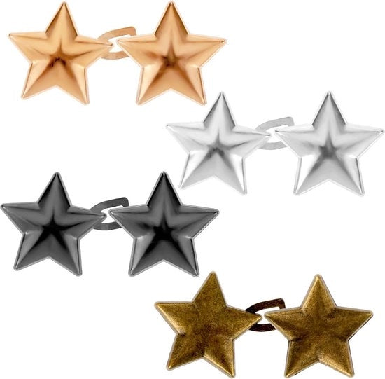 Clip per allargamento cintura - clip per regolazione di cintura adattabile - 4 paia (argento, oro, nero, bronzo)