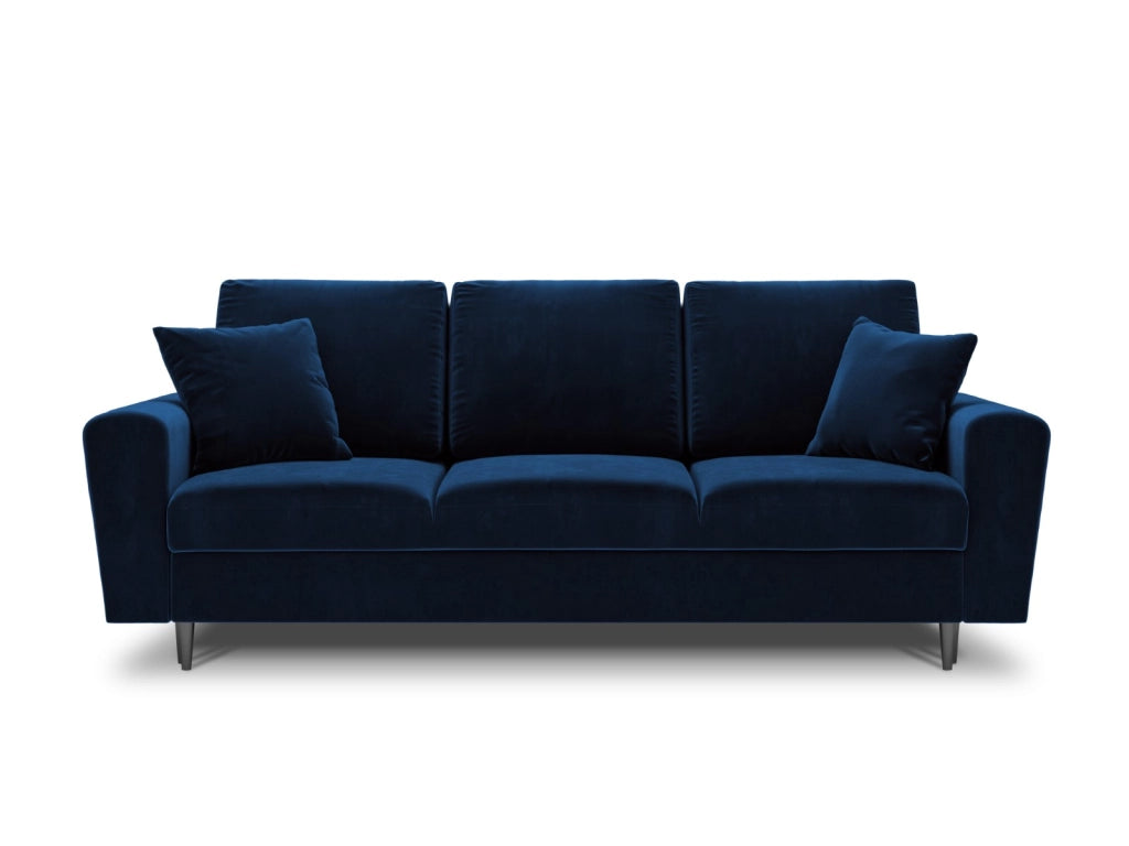 Cosmopolitan Design - Divano convertibile con contenitore "Kyoto" 3 posti in velluto blu reale 