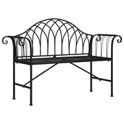 Panchina da Giardino | Panca da Giardino a 2 Posti 128 cm Nera in Acciaio
