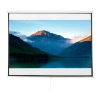 Telo per Proiettore da 100" Formato 16:9/4:3 ad Altezza Regolabile, 210x8.6x7 cm, Bianco e Nero