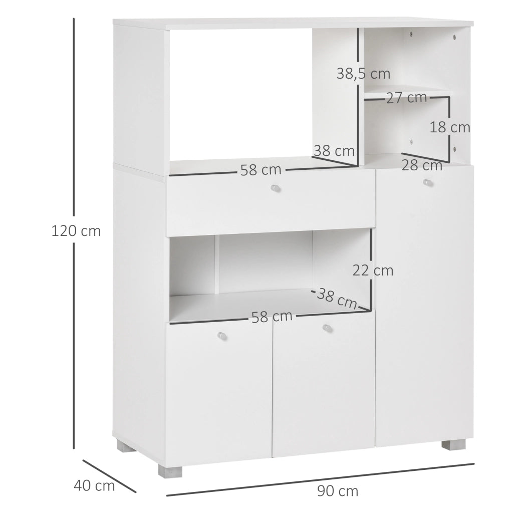 Mobile da cucina con cassetto e ante ¨C zephmum ¨C bianco 90x40x120 cm