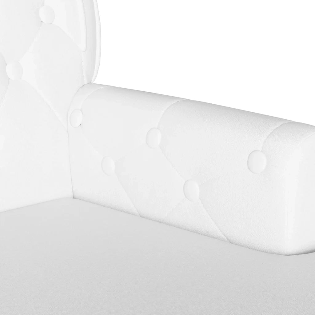 Panca Chesterfield-Sgabello-Divano Bianco 119,5 x 64,5 x 75 cm Pelle Sintetica