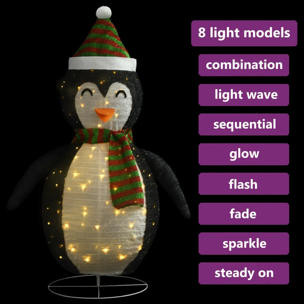 Figura Decorativa Natalizia Pinguino LED Tessuto Pregiato 90 cm 328502