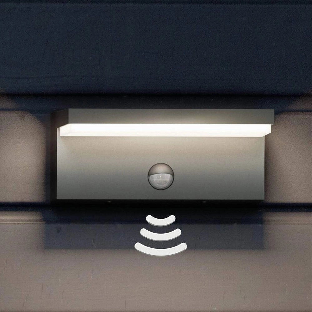 Trade Shop - Applique Esterno 10w Con Sensore Pir Di Movimento Da Parete Giardino Ip54 Bs82-n -