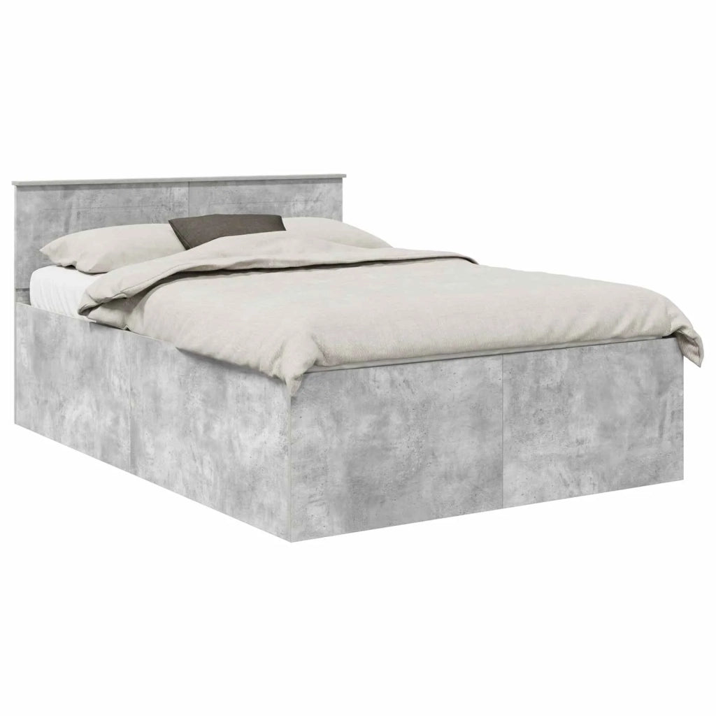 Struttura del letto con testiera Grigio cemento 150 x 200 cm