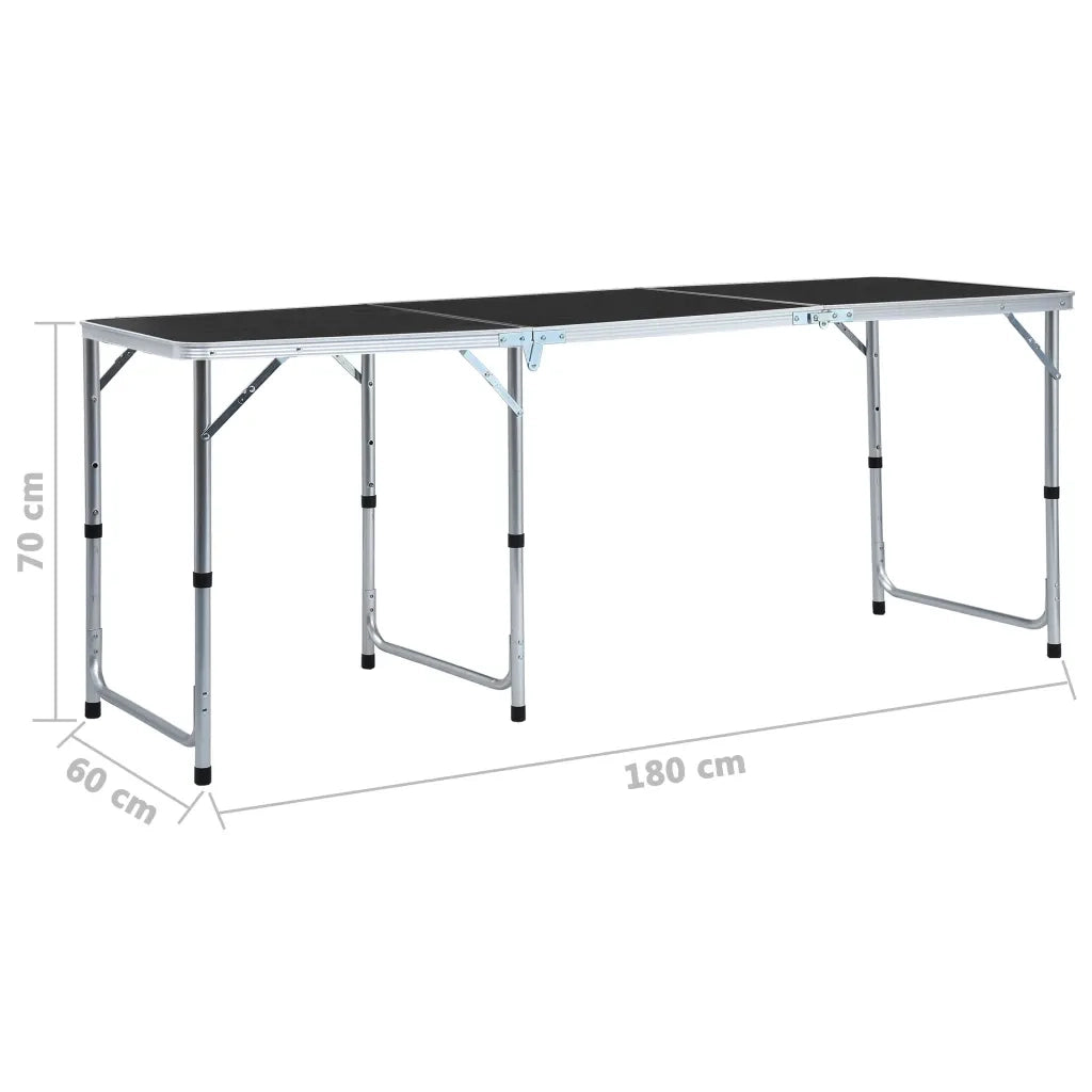 Tavolo da Campeggio Pieghevole in Alluminio Grigio 180x60 cm CFW6012348