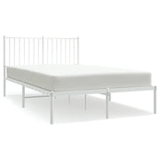 Letto matrimoniale | Letto per adulti | Giroletto con Testiera in Metallo Bianco 120x200 cm