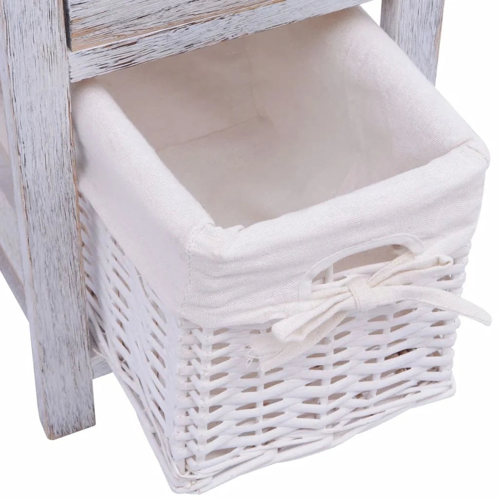 Comodino comodino cassettiera mobili per camera da letto 2 pezzi legno bianco 1402108