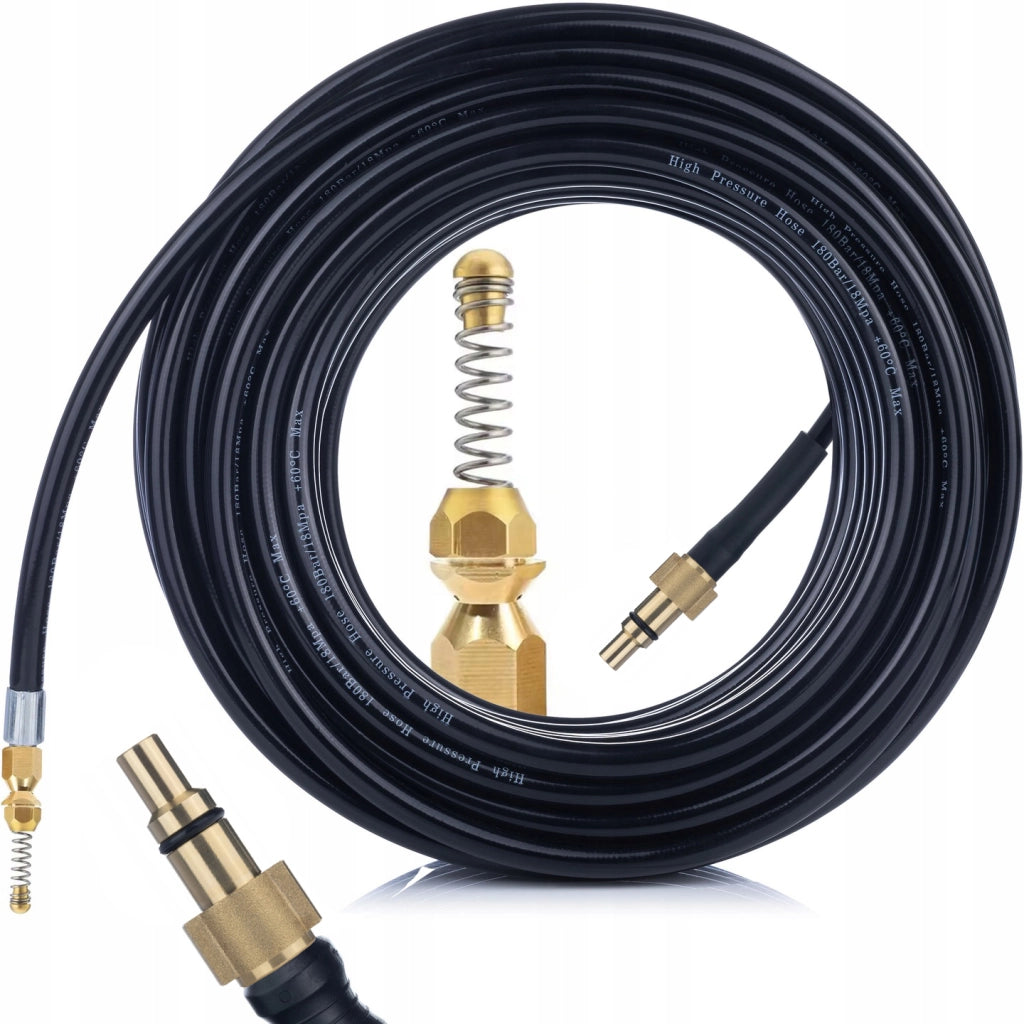 Tubo Alta Pressione 30m con Ugello a Molla in Ottone – Compatibile con Idropulitrici Lavor, Kanwod
