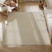 Tappeto Soggiorno 120x160 cm Lavabile in Lavatrice Pelo Lungo Stile Moderno Tappeto per Salotto Camera da Letto Crema