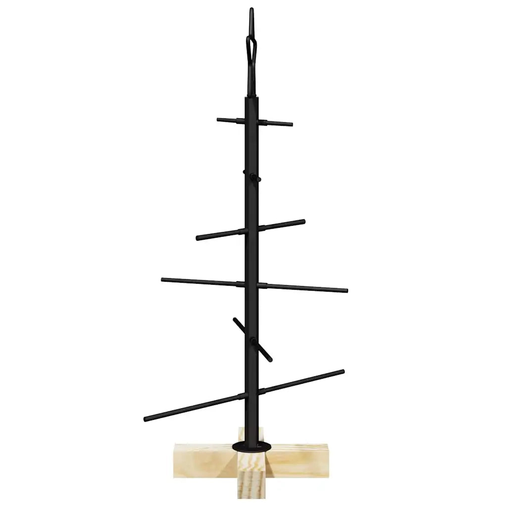 Albero di Natale in metallo con supporto Nero 59,5 cm