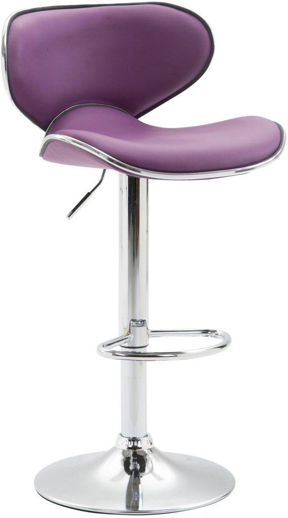 Sgabello Las Vegas V2 in similpelle viola,cromo