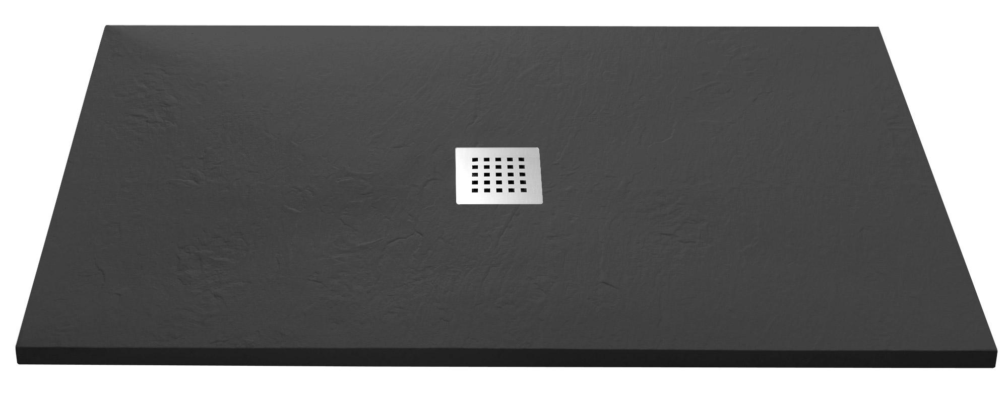 Piatto Doccia in Pietra 75x160 cm Bonussi Ardesia Stone Central Grigio Antracite