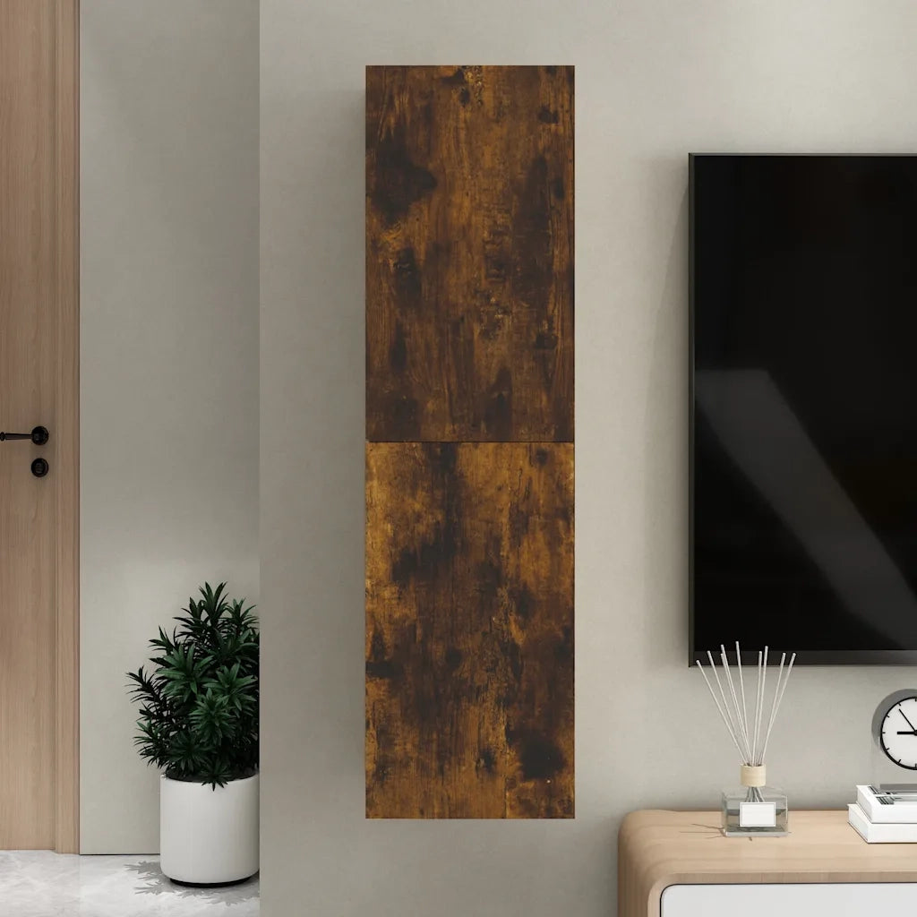 Mobile TV a Parete | Armadietto TV | Mobile Porta TV Rovere Fumo 30,5x30x110 cm