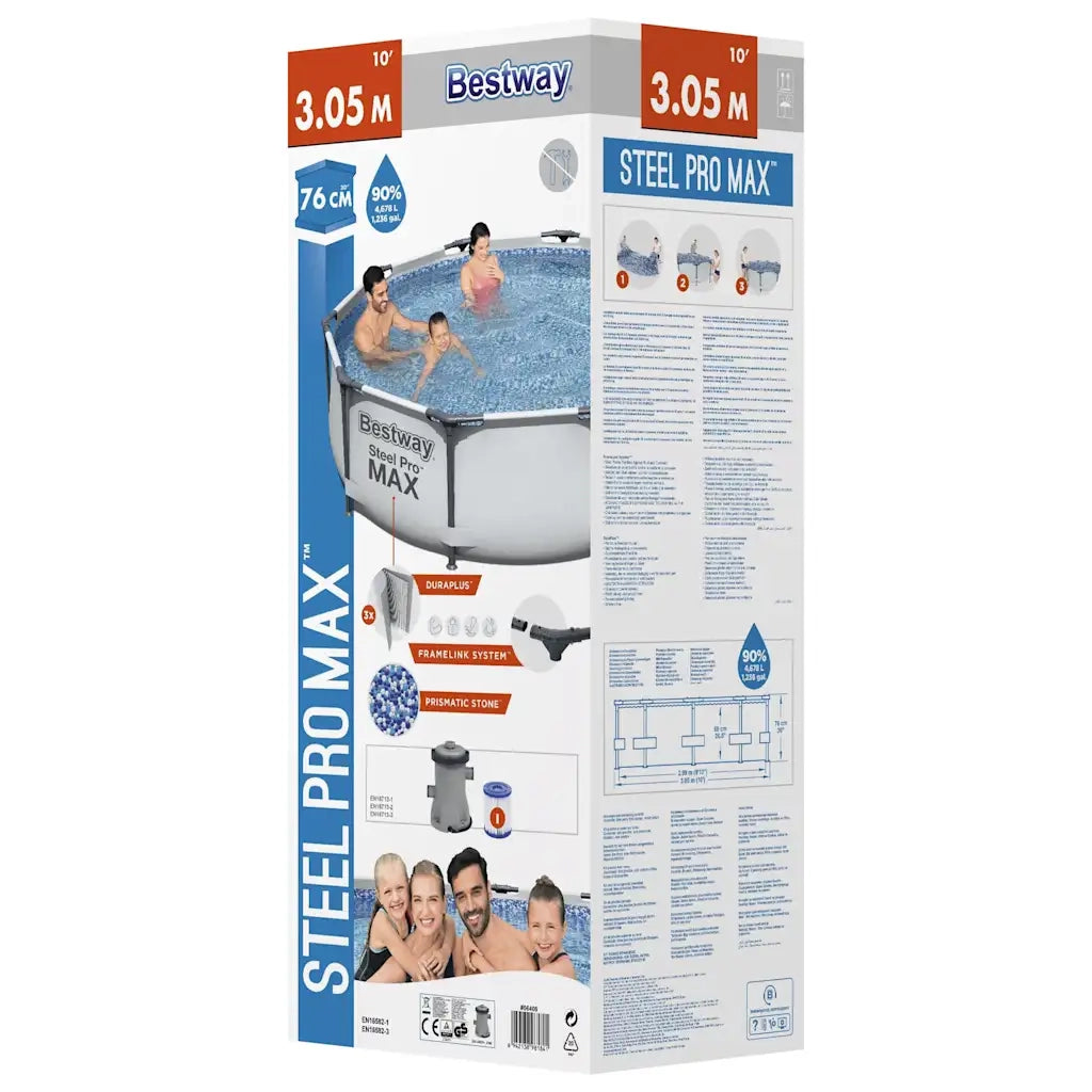 Bestway Set Piscina Steel Pro MAX 305x76 cm 3202541