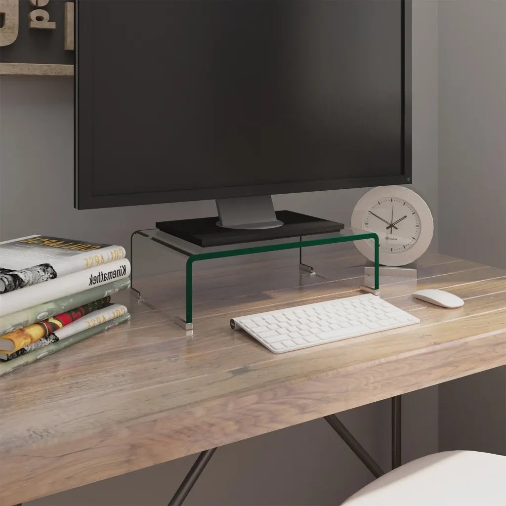 Mobile/Rialzo porta TV in Vetro Bianco 40x25x11 cm cod mxl 7478