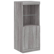 Buffet credenza cassettiera armadio mobile contenitore organizer per cucina soggiorno salotto con luci LED Sonoma 41 x 37 x 100 cm grigio 02_0030074