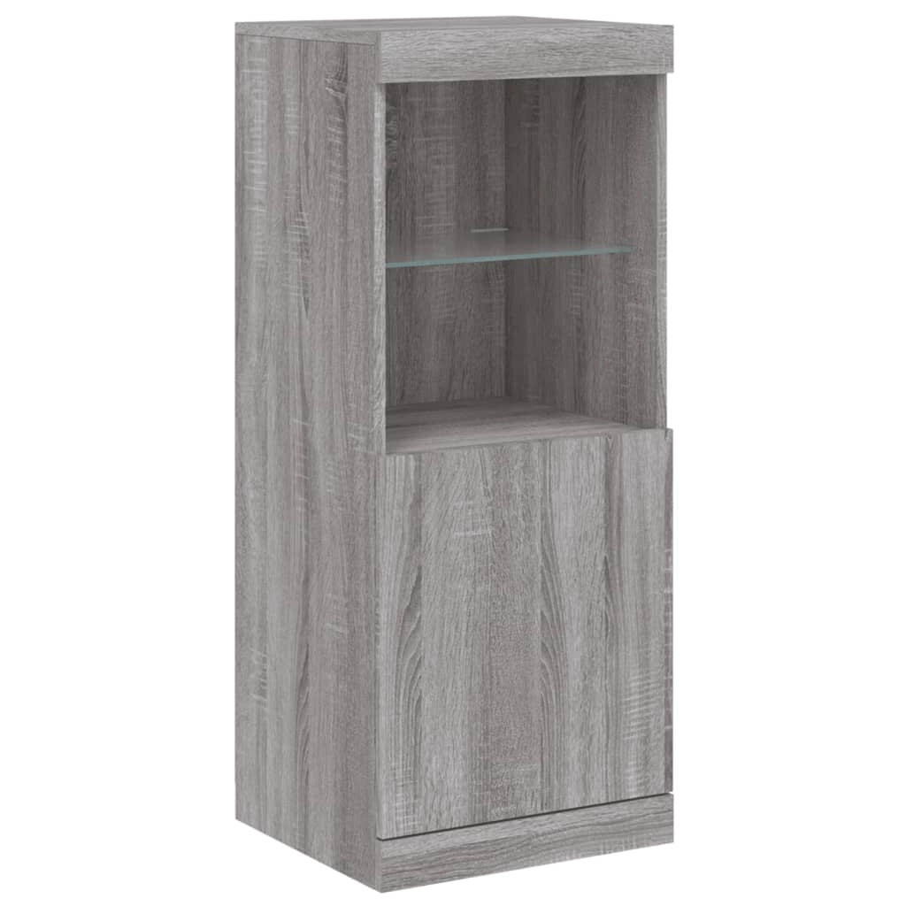 Buffet credenza cassettiera armadio mobile contenitore organizer per cucina soggiorno salotto con luci LED Sonoma 41 x 37 x 100 cm grigio 02_0030074