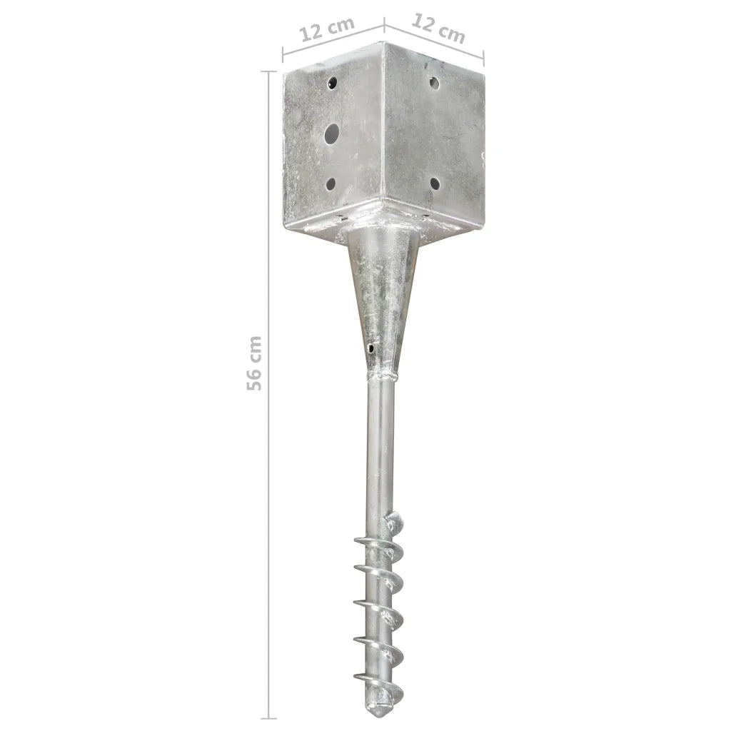 Picchetti di Terra 6 pz Argento 12x12x56 cm in Acciaio Zincato 145444