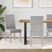 Sedia da pranzo 2 pcs Rattan Kubu e Legno Massello di Mogano