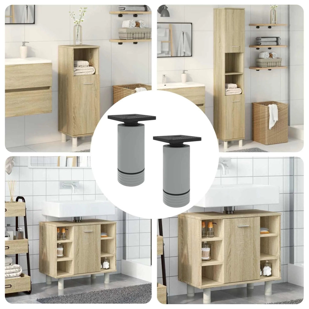 Piedini per mobili Regolabile 2 pcs Bianco 64 x 64 x 100 mm PP 864786