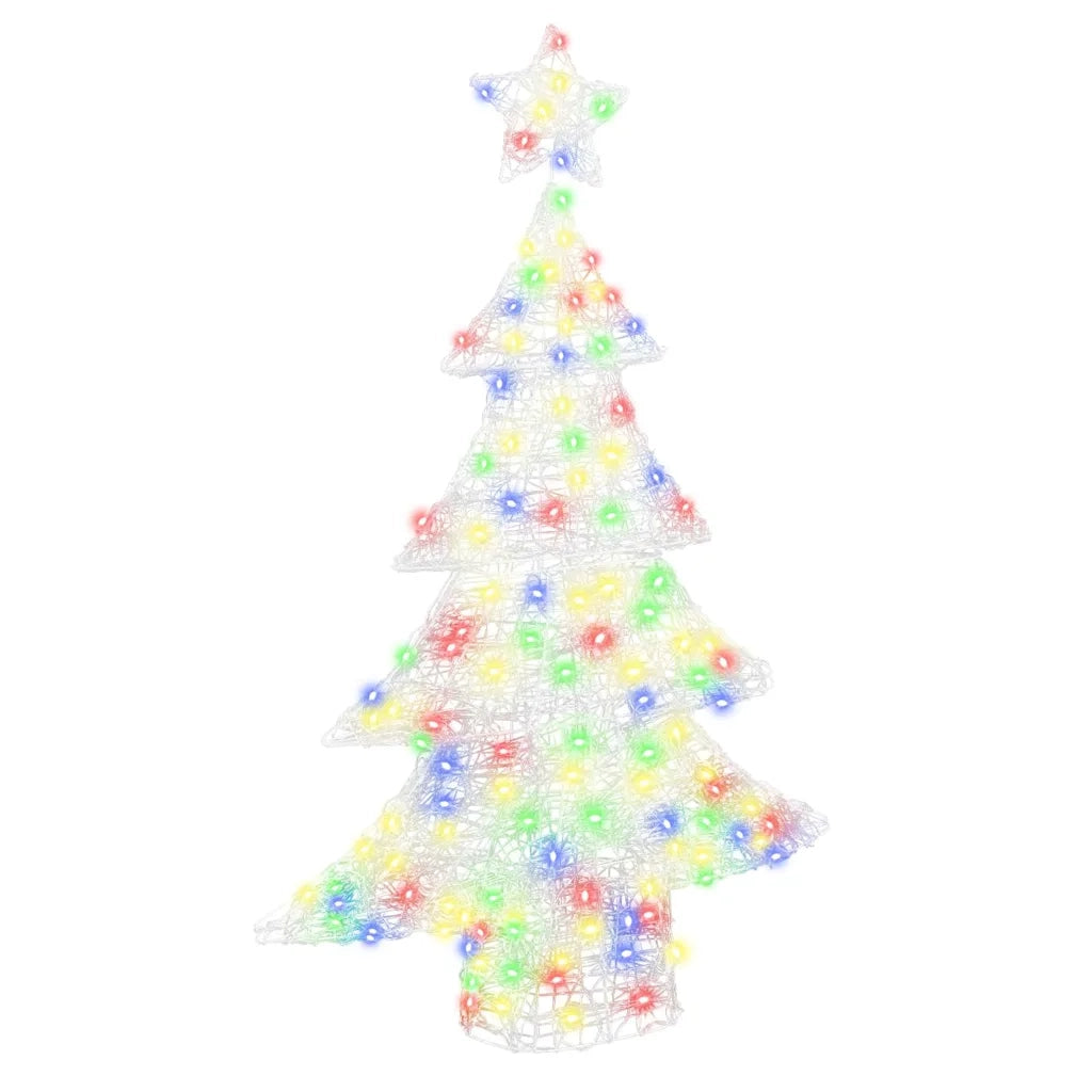 Albero di Natale | Decorazioni natalizie con 100 LED Multicolore 120 cm Acrilico