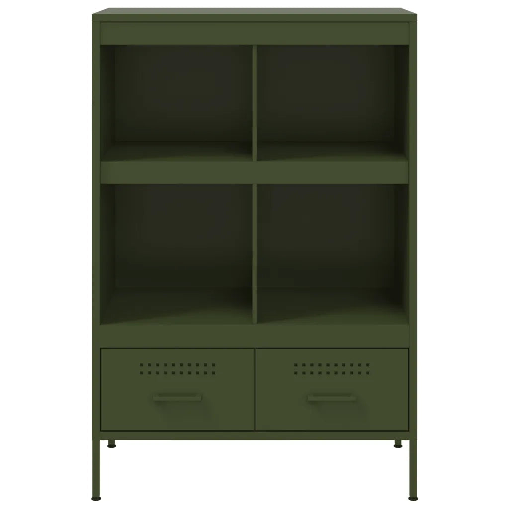 Credenza-Buffet-Armadio da cucina Verde Oliva 68x39x101,5 cm in Acciaio 913451
