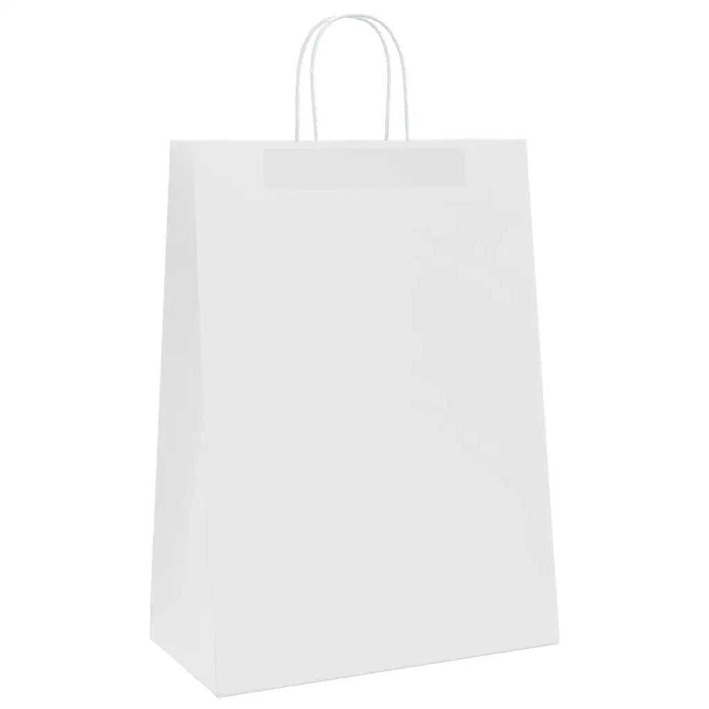 Sacchetti di Carta 250 pz con Manici Bianchi 32x17x44 cm