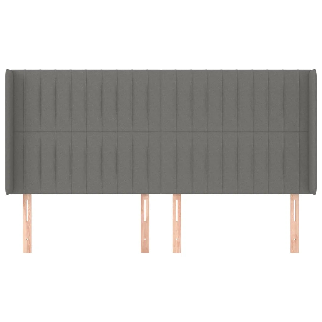 Testiera ad Orecchio-Testata con Orecchie GrigioScuro 163x16x118/128cm inTessuto 562116