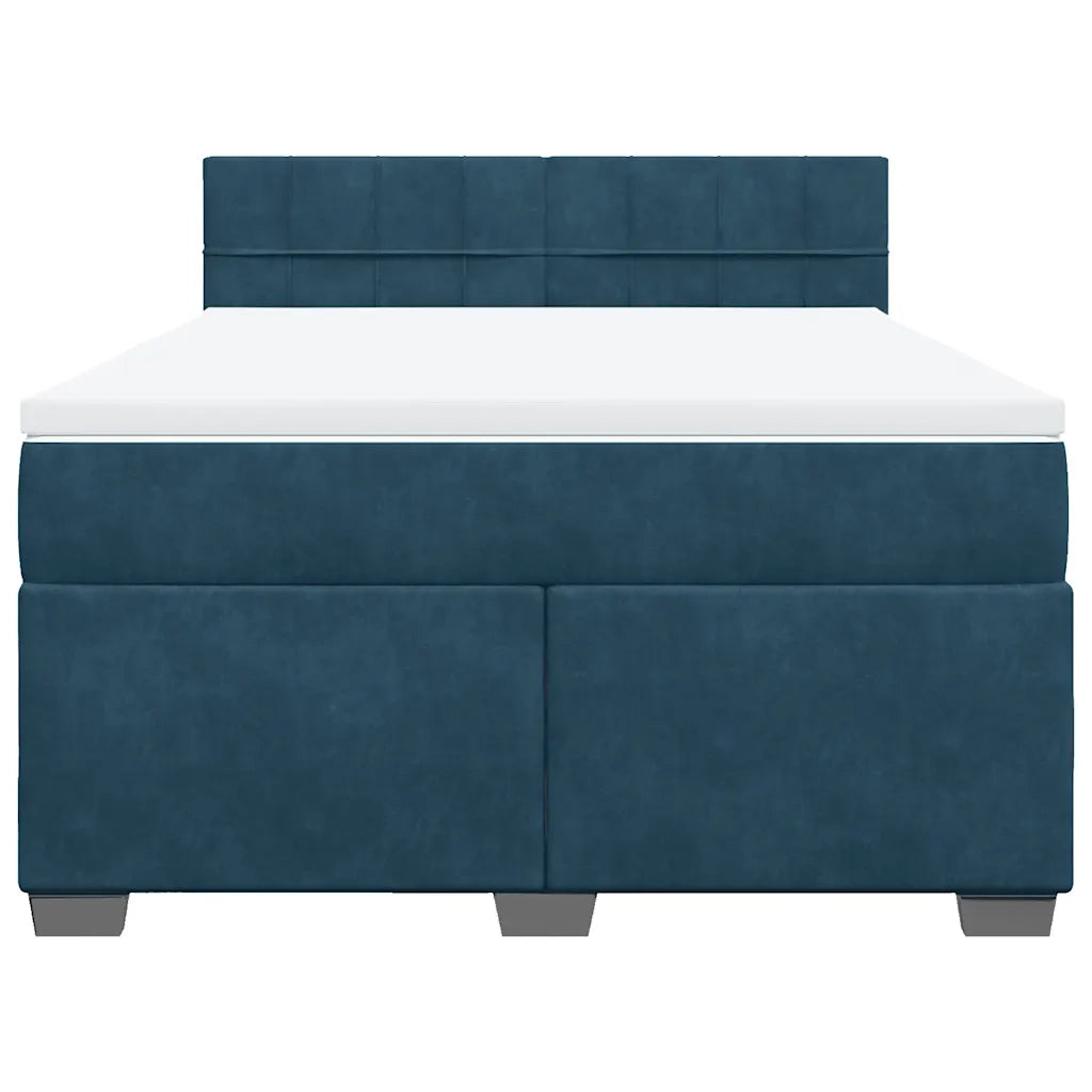 Giroletto a Molle con Materasso Blu 160x200 cm in Velluto 3288658