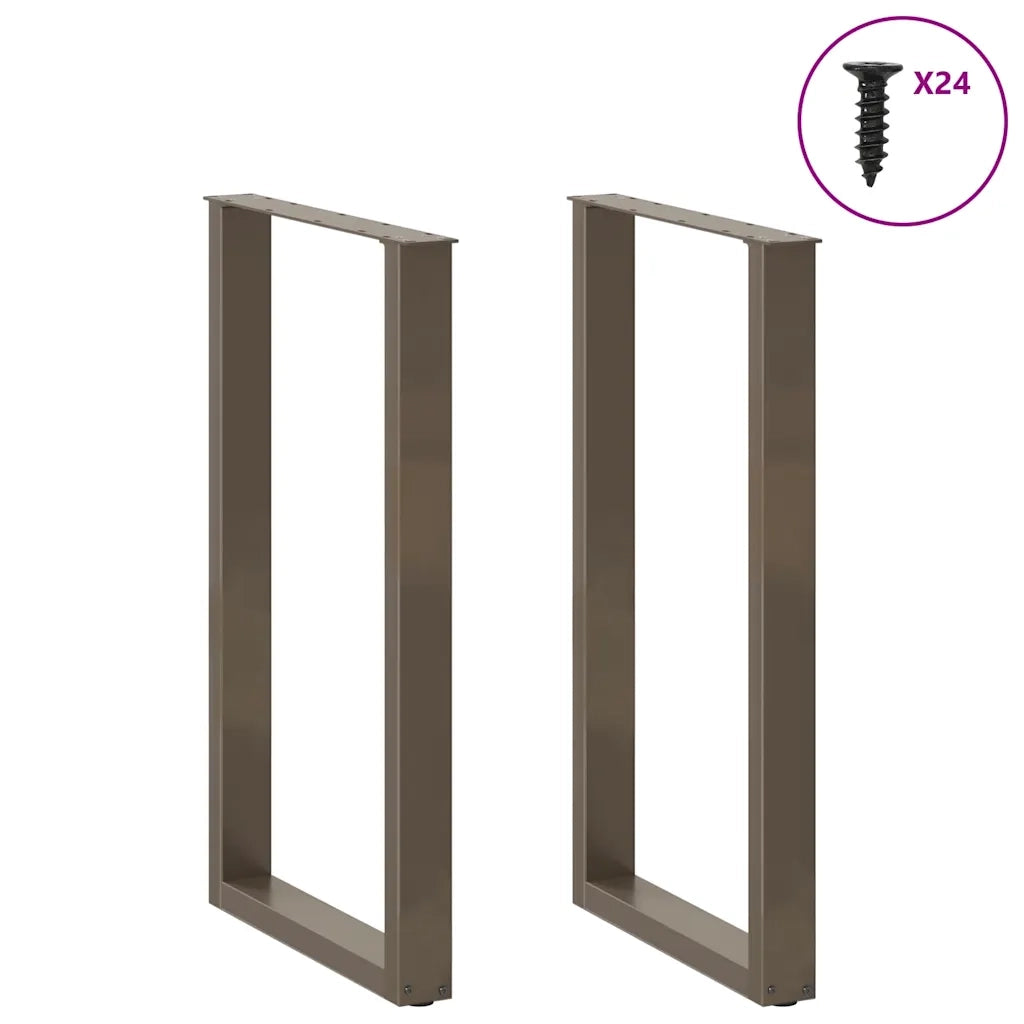 vidaXL Gambe per tavolo da bar a forma di U 2 pz in acciaio naturale 60x(100-101) cm