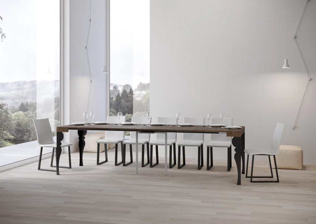 Consolle Allungabile 90-300x40x77 cm in Nobilitato Marrone