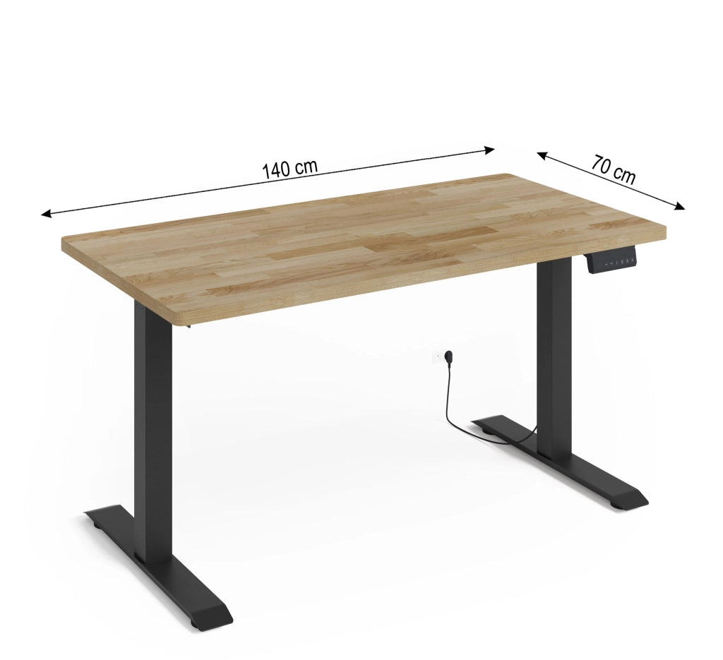 SCRIVANIA BIM NATURAL DESK 2P NERO OPACO ROVERE NATURALE 140x70