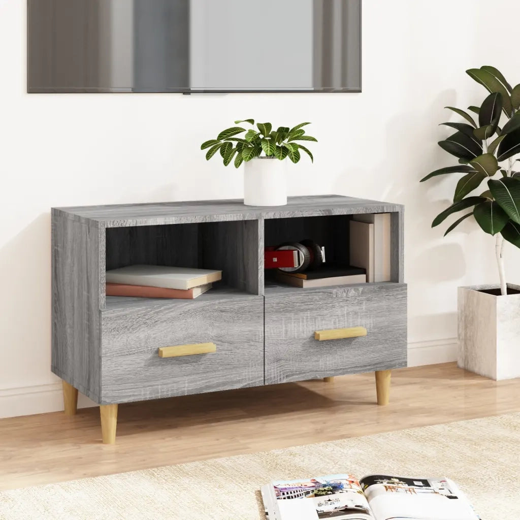 Mobile Porta TV Grigio Sonoma 80x36x50 cm in Legno Multistrato 817490