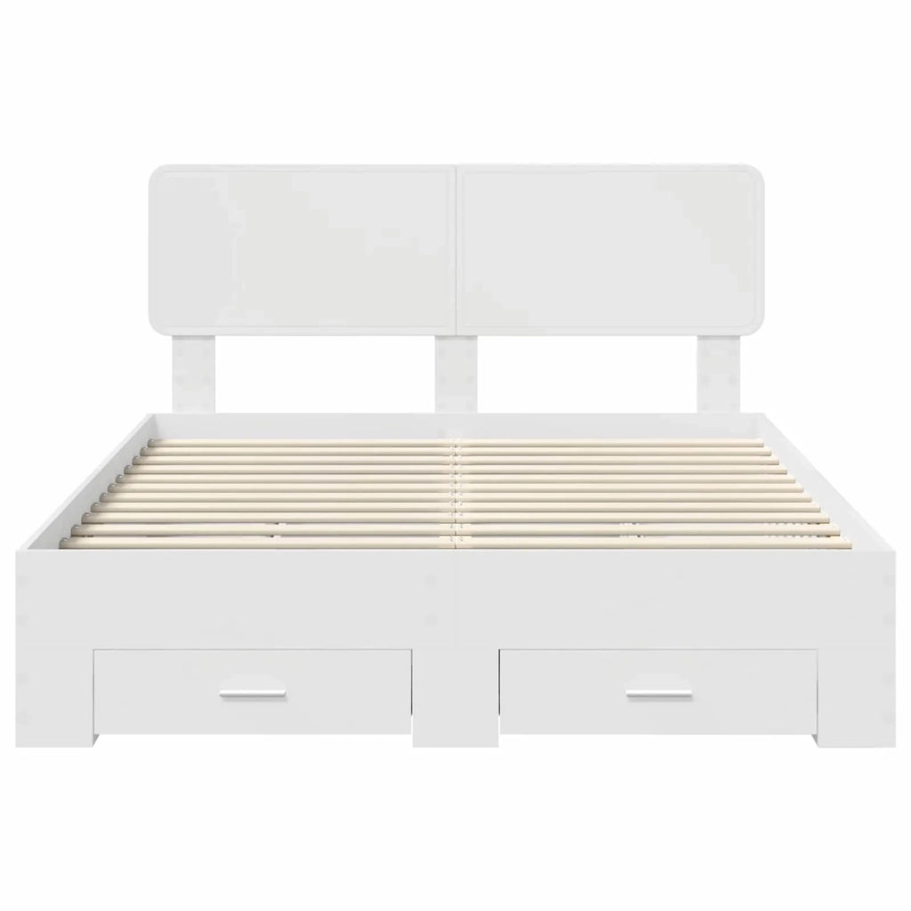 Struttura del letto Bianco 140 x 200 cm Legno multistrato