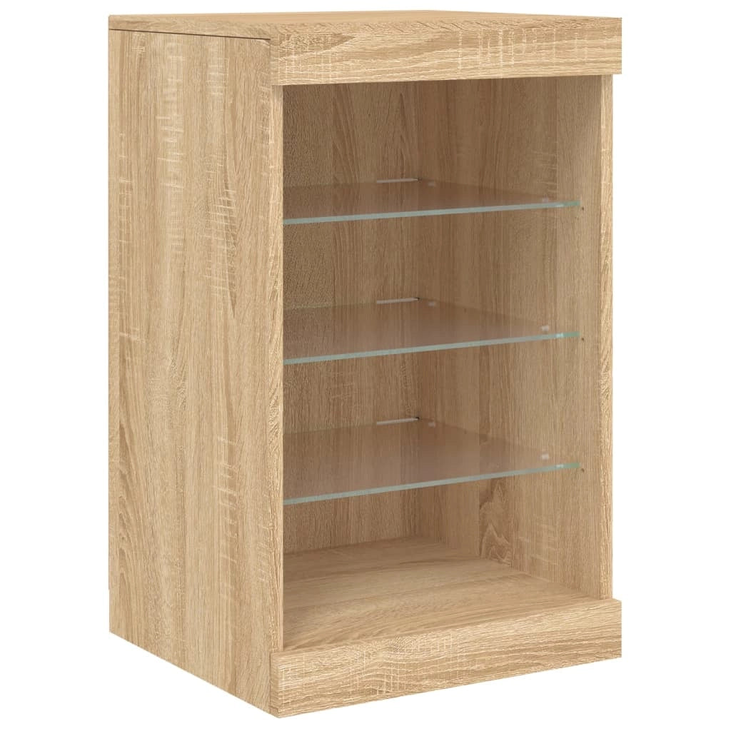 Buffet credenza cassettiera armadio mobile contenitore organizer per cucina soggiorno salotto con luci LED Sonoma 123 x 37 x 67 cm marrone 02_0029937