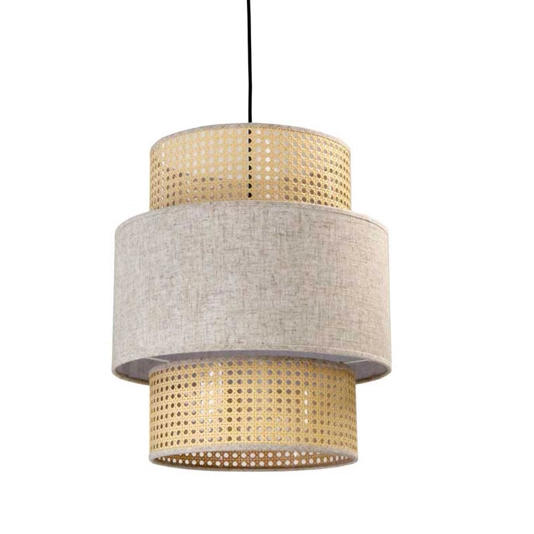 LAMPADARIO STILE INDUSTRIAL 40X44,5 CM CON PARALUME CREMA E BIANCO