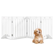 Cancelletto di sicurezza estensibile in legno per cani 203 x 60 x 1,5 cm pieghevole pratico design moderno in MDF bianco 20_0010625