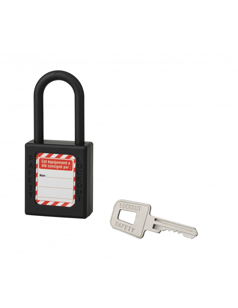 Lucchetto con arco in nylon Ø 6 x 38 mm, nero – THIRARD