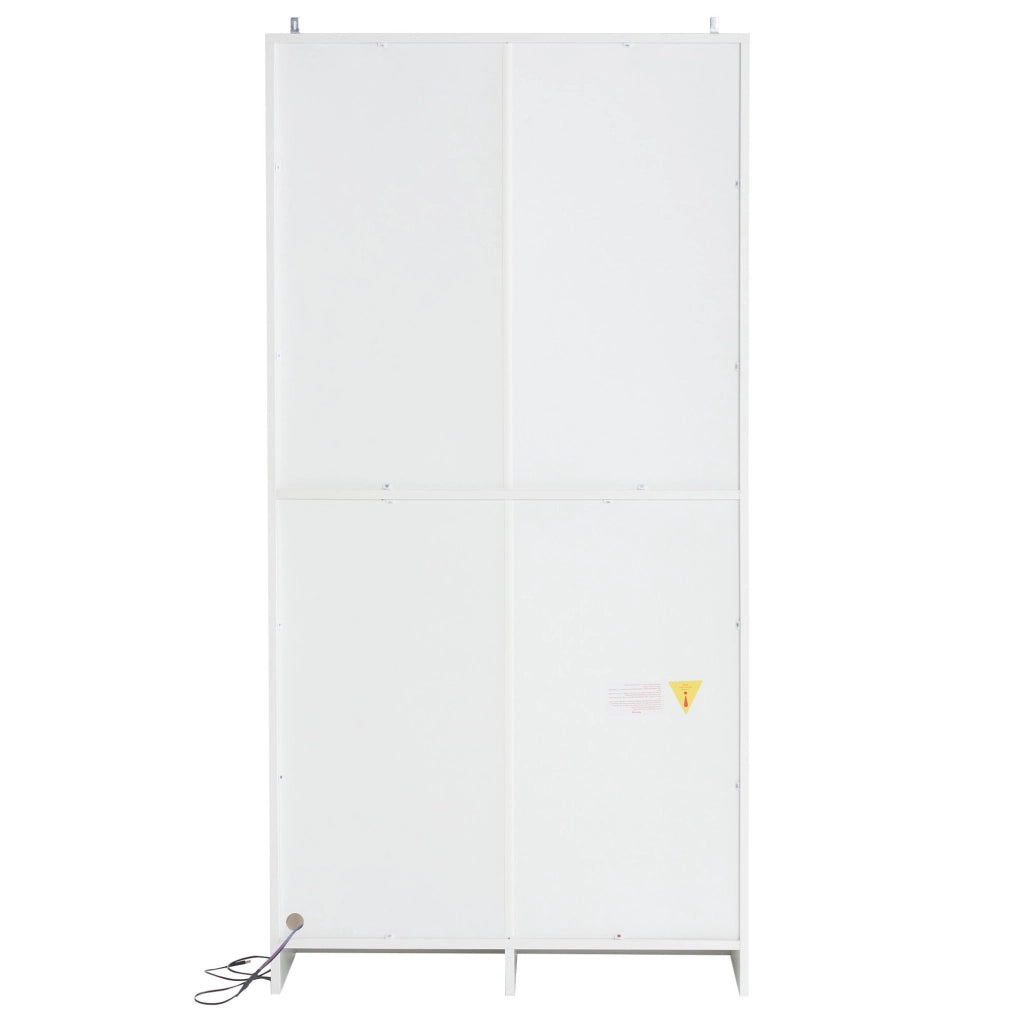Vetrina bianca 80x40x160 cm con LED， 2 pezzi， ante battenti
