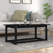 Tavolino da Salotto-Tavolino da soggiorno-Tavolo Nero 110x55x45 cm Legno Massello di Pino